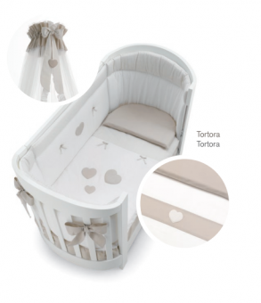 Комплект постельного белья Erbesi Ariel Ovale (Ариэль) (White/Tortora) для овальных кроваток Комплект постельного белья Erbesi Ariel Ovale (Ариэль) (White/Tortora) для овальных кроваток