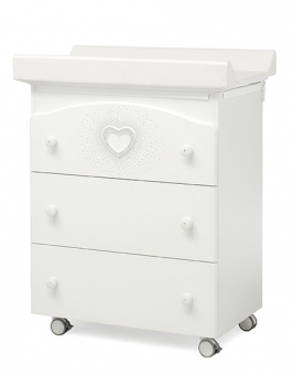 Пеленальный комод Erbesi Cuore (Куоре) белый (white) Пеленальный комод Erbesi Cuore (Куоре) белый (white)