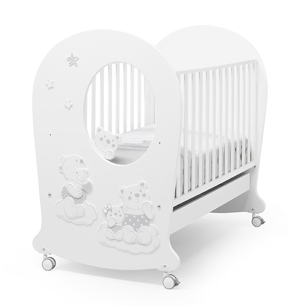 Кроватка Erbesi Nuvola (Нувола) белый с серым (bianco grigio) Кроватка Erbesi Nuvola (Нувола) белый с серым (bianco grigio)