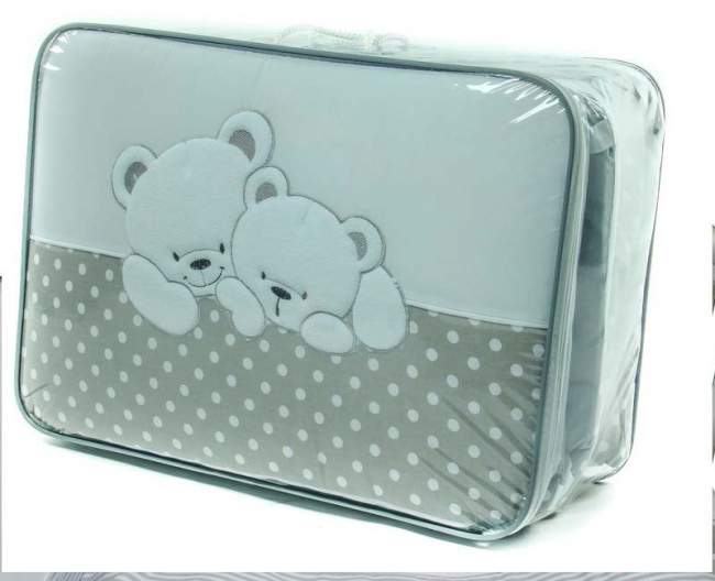 Комплект постельного белья Lepre Sweet bears , серый горошек, расширенная комплектация Комплект постельного белья Lepre Sweet bears , серый горошек, расширенная комплектация