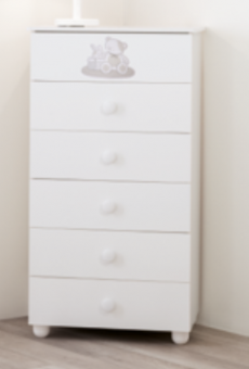 Тумба Pali Settimino Lulu (Лулу) высокая 6 ящиков белый  (white) 