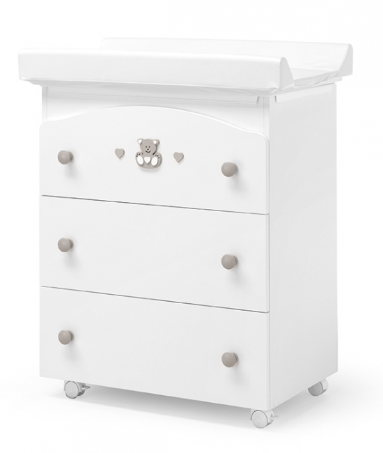 Пеленальный комод Erbesi Charly (Чарли) белый песочный (White/Tortora) Пеленальный комод Erbesi Charly (Чарли) белый песочный (White/Tortora)