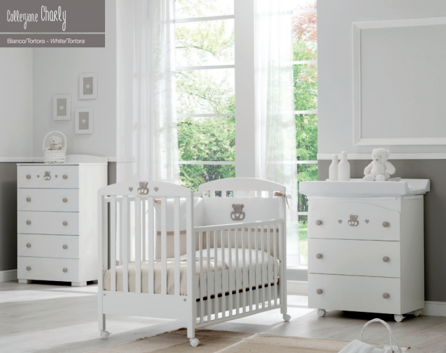 Пеленальный комод Erbesi Charly (Чарли) белый песочный (White/Tortora) Пеленальный комод Erbesi Charly (Чарли) белый песочный (White/Tortora)