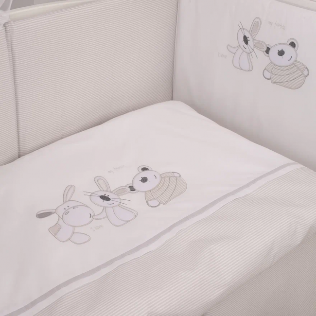 Комплект постельного белья Lepre Animals, 7 предметов, цвет серый Комплект постельного белья Lepre Animals, 7 предметов, цвет серый