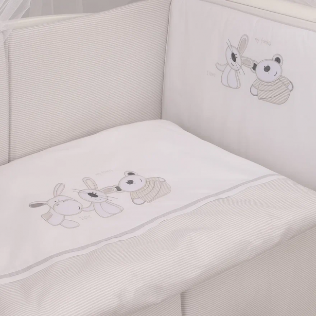 Комплект постельного белья Lepre Animals, 7 предметов, цвет серый Комплект постельного белья Lepre Animals, 7 предметов, цвет серый