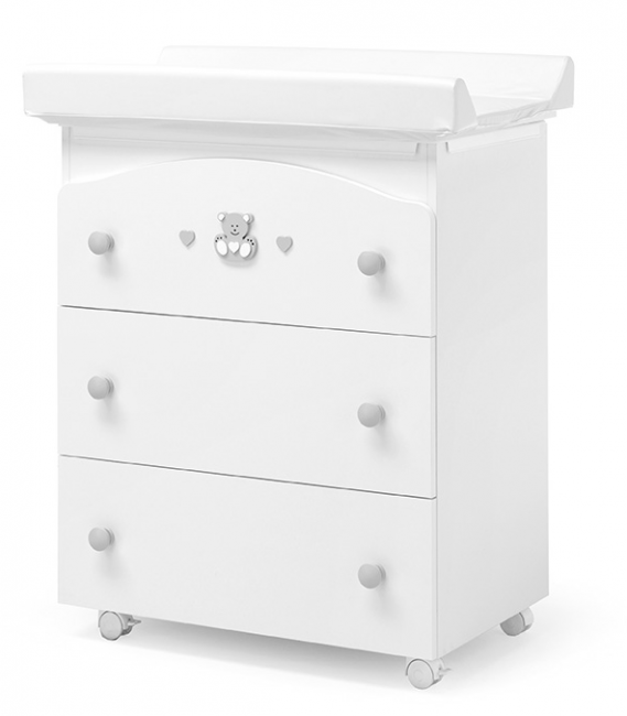 Пеленальный комод Erbesi Charly (Чарли) белый серый (White/Grey) Пеленальный комод Erbesi Charly (Чарли) белый серый (White/Grey)