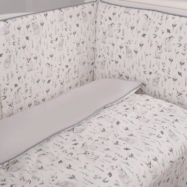 Комплект постельного белья Lepre	Rabbit 7 предметов,  цвет  белый серый Комплект постельного белья Lepre	Rabbit 7 предметов,  цвет  белый серый