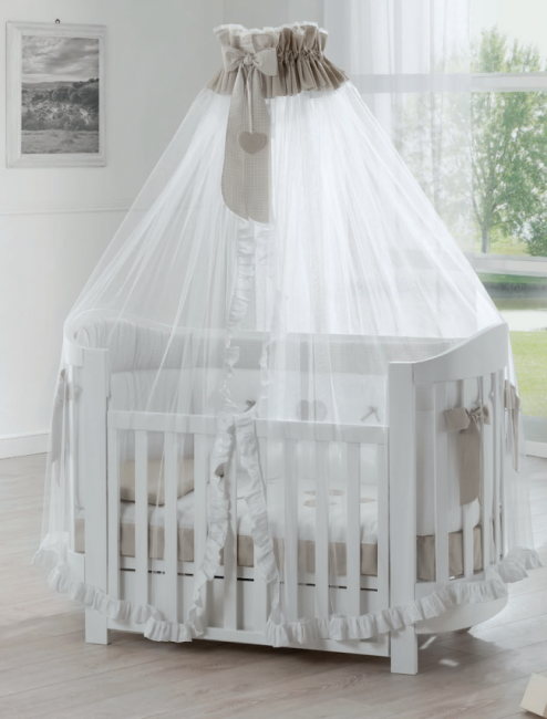 Комплект постельного белья Erbesi Ariel Ovale (Ариэль)  (White/Tortora) для овальных кроваток