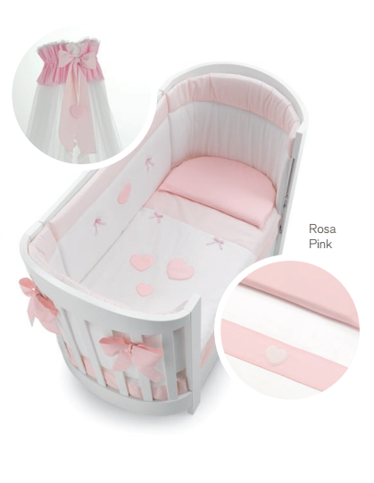 Комплект постельного белья Erbesi Ariel Ovale (Ариэль)  (White/Tortora) для овальных кроваток