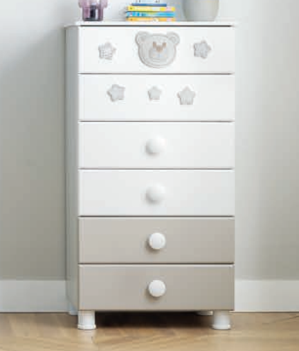 Тумба Pali 6 ящиков Baby Baby (Royal B)  цвет Bianco/Tortora (белый/серо-песочный) Тумба Pali 6 ящиков Baby Baby (Royal B)  цвет Bianco/Tortora (белый/серо-песочный)