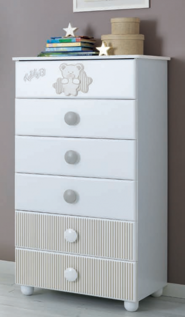 Тумба Pali 6 ящиков Teddy B цвет Bianco/Tortora (белый/серо-песочный) Тумба Pali 6 ящиков Teddy B цвет Bianco/Tortora (белый/серо-песочный)
