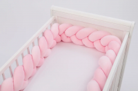 Бампер-коса в кроватку Velvet 210 см,  цвет розовый, Lepre	 