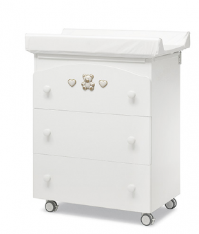 Пеленальный комод Erbesi Tippy Jolie, Amour (Типпи Джолие, Амур) белый  (white/bianco)