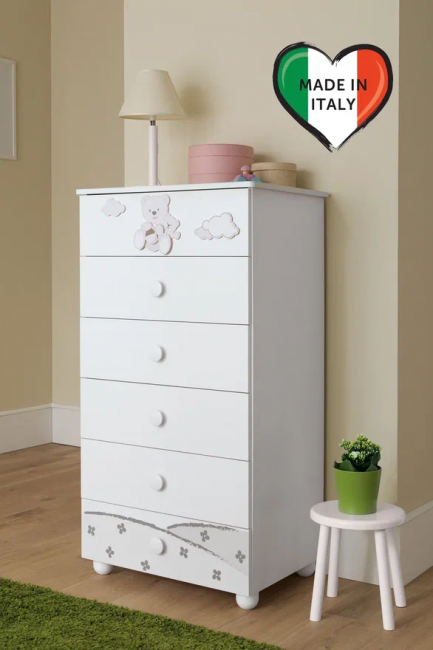 Тумба Pali Settimino Daisy высокая 6 ящиков белый (white) Тумба Pali Settimino Daisy высокая 6 ящиков белый (white)