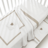 Комплект постельного белья Erbesi Bubu (Бубу) белый с бежевой полоской