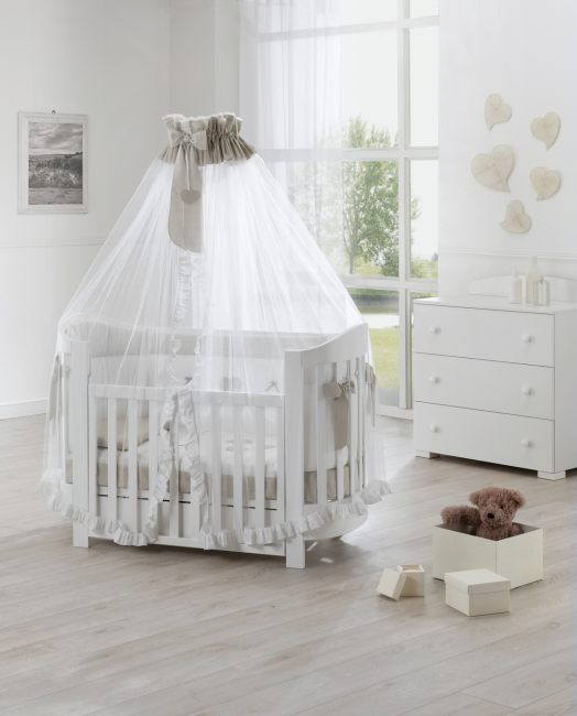 Кроватка Erbesi Ariel Ovale (Ариэль) белый (white) матрас в комплекте Кроватка Erbesi Ariel Ovale (Ариэль) белый (white) матрас в комплекте