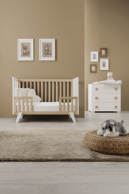 Кровать America белый-натуральный Кровать America белый-натуральный