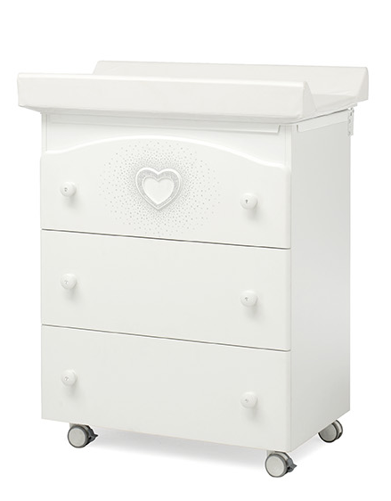Пеленальный комод Erbesi Cuore (Куоре) белый (white) Пеленальный комод Erbesi Cuore (Куоре) белый (white)