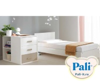 Кроватка-трансформер Pali Zoom (Зум) белый,серый дуб (GLOSSY WHITE/ GREY OAK)