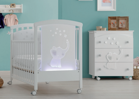 Кроватка Erbesi Elly Led (Элли Лед) белый (White)  Кроватка Erbesi Elly Led (Элли Лед) белый (White)