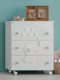 Пеленальный комод Erbesi Elly (Элли) белый (White Пеленальный комод Erbesi Elly (Элли) белый (White