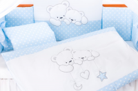 Комплект постельного белья Lepre Sweet bears , голубой в горошек, расширенная комплектация