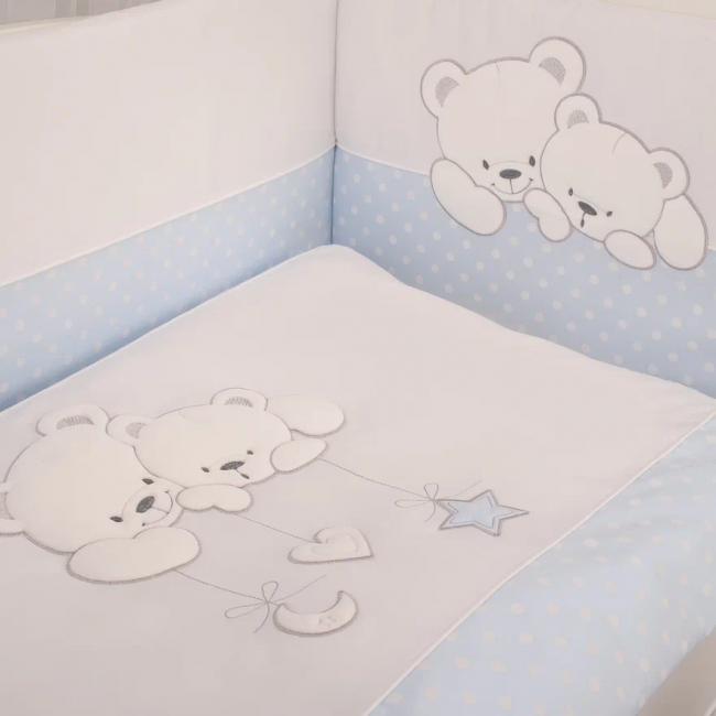 Комплект постельного белья Lepre Sweet bears , голубой в горошек, расширенная комплектация Комплект постельного белья Lepre Sweet bears , голубой в горошек, расширенная комплектация