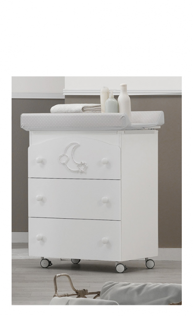 Пеленальный комод Erbesi Moon (Мун) белый  (White) Пеленальный комод Erbesi Moon (Мун) белый  (White)