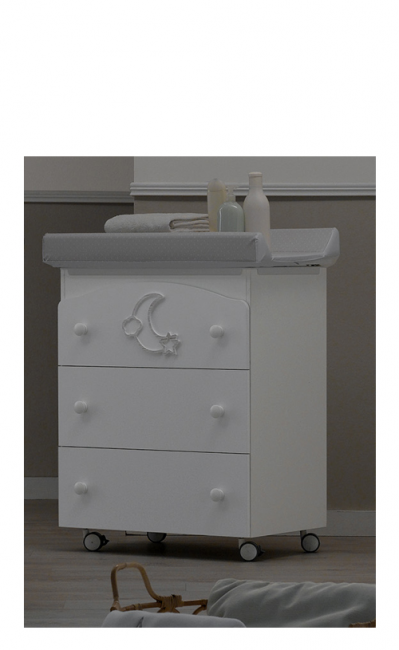 Пеленальный комод Erbesi Moon (Мун) белый  (White) Пеленальный комод Erbesi Moon (Мун) белый  (White)