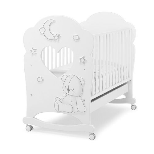 Кроватка Erbesi Stella oblo (Стелла обло) белый с серым (white/grey) Кроватка Erbesi Stella oblo (Стелла обло) белый с серым (white/grey)