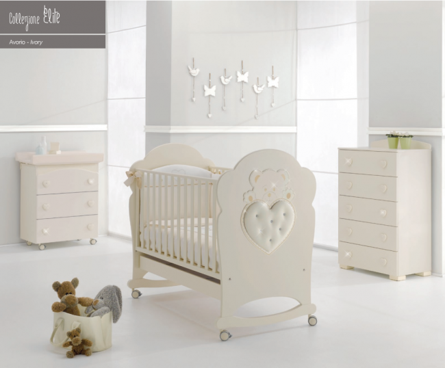 Кроватка Erbesi Elite (Элит) слоновая кость (Avorio) Кроватка Erbesi Elite (Элит) слоновая кость (Avorio)