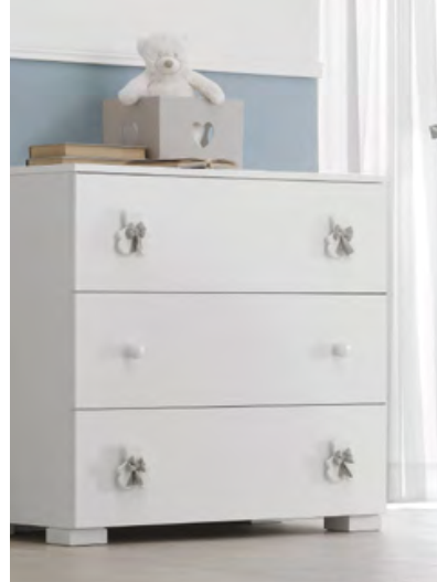 Тумба пеленальная 3 ящика Erbesi Dudu (Dudu) белый (white/bianco)  
