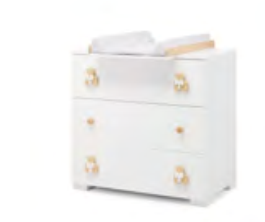 Тумба пеленальная 3 ящика Erbesi Dudu (Dudu) белый (white/bianco)  