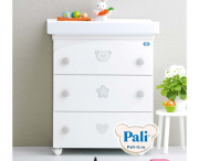 Пеленальный комод Pali Birillo (Бирилло) белый, серо-песочный  (tortora\white)