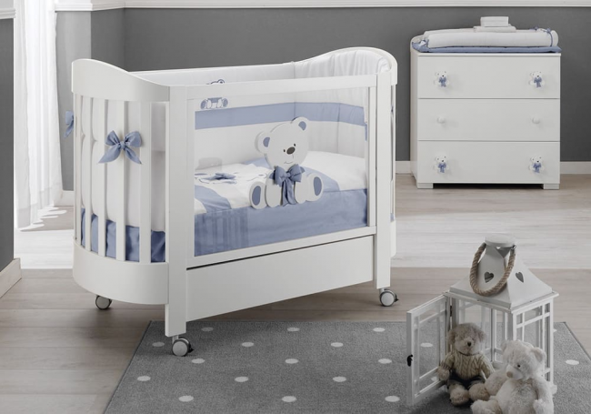 Кроватка Erbesi Ovale Tato (Тато овал) белый (white) матрас в комплекте Кроватка Erbesi Ovale Tato (Тато овал) белый (white) матрас в комплекте