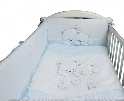 Комплект постельного белья Lepre Sweet bears , голубой полоска, расширенная комплектация Комплект постельного белья Lepre Sweet bears , голубой полоска, расширенная комплектация