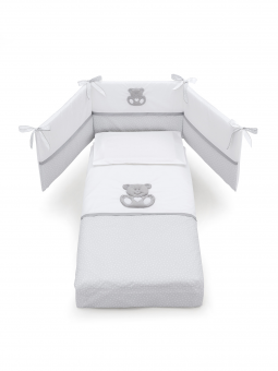 Комплект постельного белья Erbesi Charly (Чарли) белый, серый (White/Grigio) Комплект постельного белья Erbesi Charly (Чарли) белый, серый (White/Grigio)