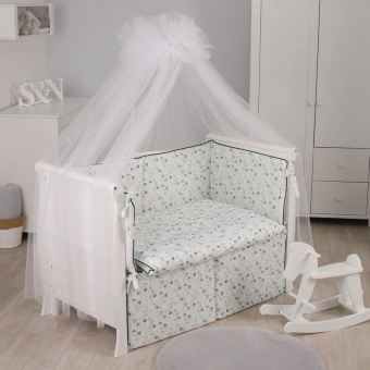 Комплект постельного белья Lepre Eucaliptus, 7 предметов цвет белый/бирюзовый Комплект постельного белья Lepre Eucaliptus, 7 предметов цвет белый/бирюзовый