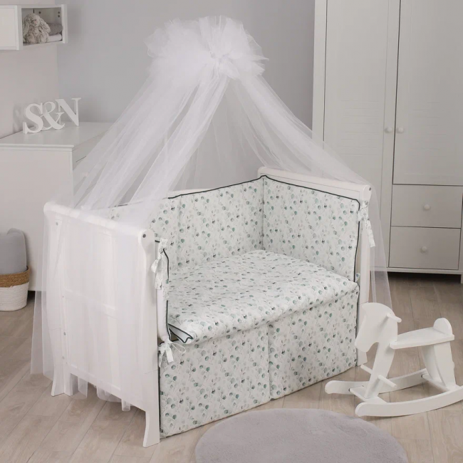 Комплект постельного белья Lepre Eucaliptus, 7 предметов цвет белый/бирюзовый Комплект постельного белья Lepre Eucaliptus, 7 предметов цвет белый/бирюзовый