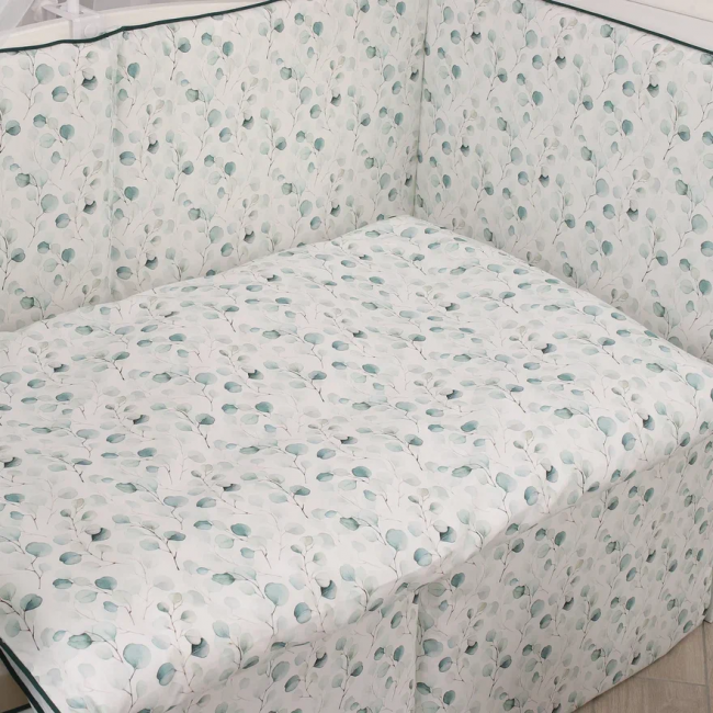 Комплект постельного белья Lepre Eucaliptus, 7 предметов цвет белый/бирюзовый Комплект постельного белья Lepre Eucaliptus, 7 предметов цвет белый/бирюзовый