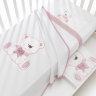 Комплект постельного белья Erbesi Tato Ovale (Тато) белый, розовый  (White/ Rosa) для овальной кроватки
