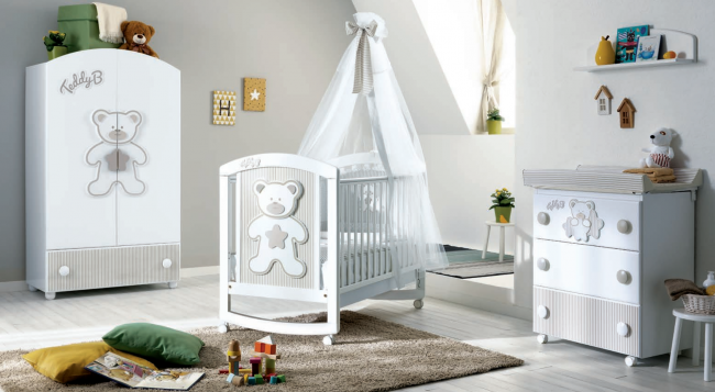 Кроватка Pali Teddy B цвет Bianco/Tortora (белый/серо-песочный) Кроватка Pali Teddy B цвет Bianco/Tortora (белый/серо-песочный)