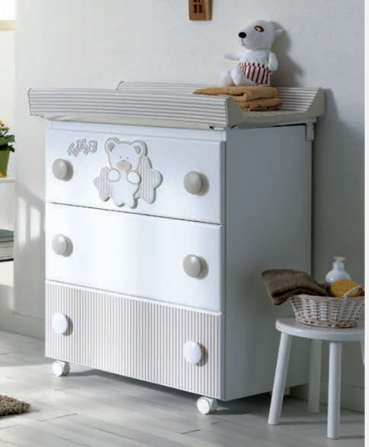 Пеленальный комод Pali Teddy B  цвет (белый/серо-песочный)