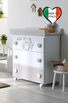 Пеленальный комод Pali Teddy B  цвет (белый/серо-песочный) Пеленальный комод Pali Teddy B  цвет (белый/серо-песочный)