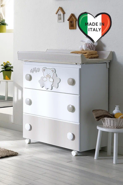 Пеленальный комод Pali Teddy B  цвет (белый/серо-песочный)