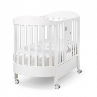 Кроватка Erbesi Ovale Mirtillo (Миртилло овал)  белый (white)  матрас в комплекте