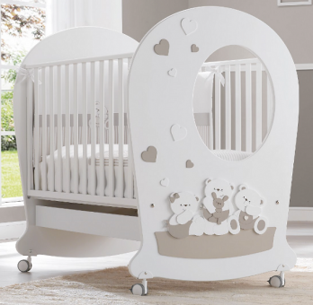 Кроватка Erbesi Mirtillone (Миртиллоне) белый (White/Tortora) Кроватка Erbesi Mirtillone (Миртиллоне) белый (White/Tortora)