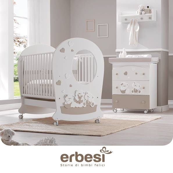 Кроватка Erbesi Mirtillone (Миртиллоне) белый (White/Tortora) Кроватка Erbesi Mirtillone (Миртиллоне) белый (White/Tortora)