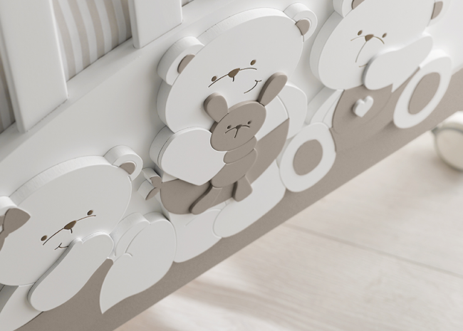 Кроватка Erbesi Mirtillone (Миртиллоне) белый (White/Tortora) Кроватка Erbesi Mirtillone (Миртиллоне) белый (White/Tortora)