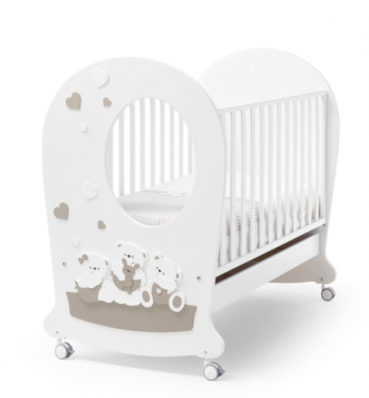 Кроватка Erbesi Mirtillone (Миртиллоне) белый (White/Tortora) Кроватка Erbesi Mirtillone (Миртиллоне) белый (White/Tortora)